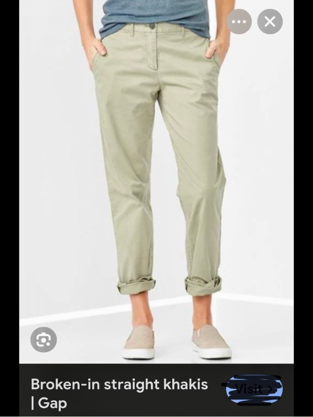 The Gap broken-in straight khaki chinos cropped like new! 8 R classic beige